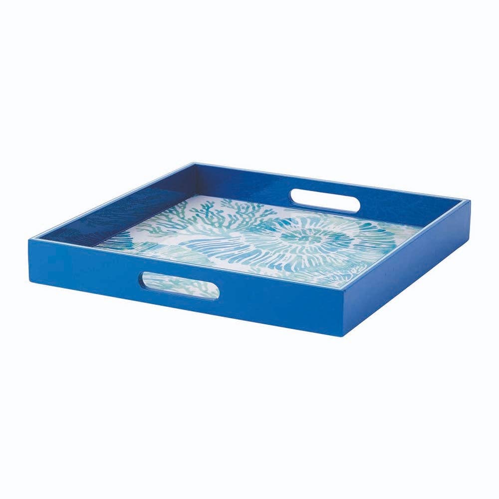 Nautilus Shells Square Lacquer Serving Tray