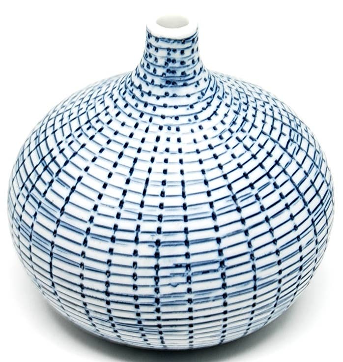 Tiny Blue Stripes "Congo" Vase