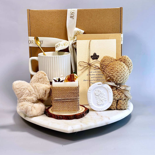 OH MY BOX - Beige Gift Box | 8 Piece Cozy Self Care Set