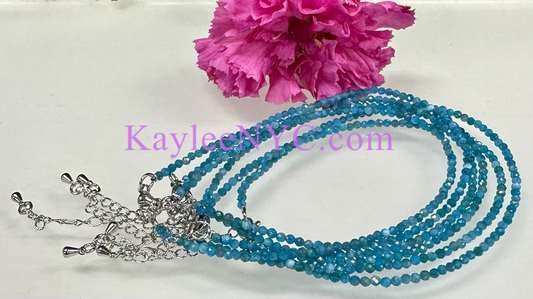 Natural Apatite Anklet Stainless Steel Finding