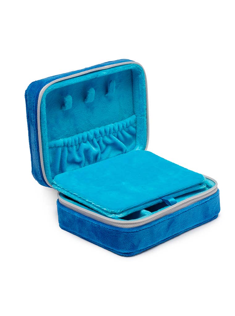 Living Royal - Velvet Jewelry Zip Case / Organizer - Sardine Can - Blue