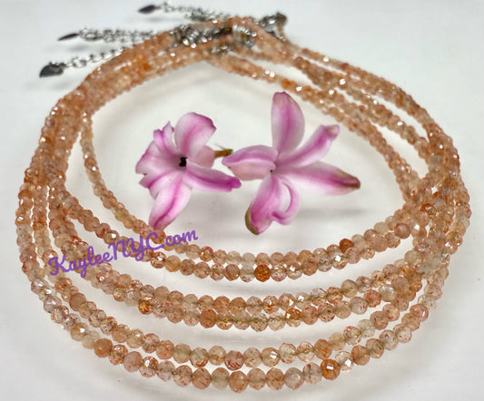 Natural Sunstone Anklets Stainless Steel Finding