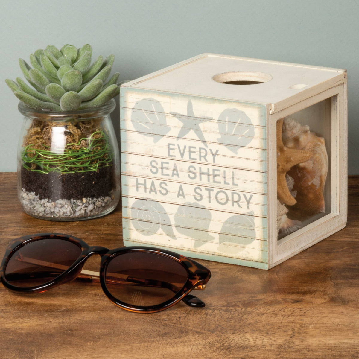 Primitives by Kathy - Sea Shell Has A Story Rustic Shell Holder