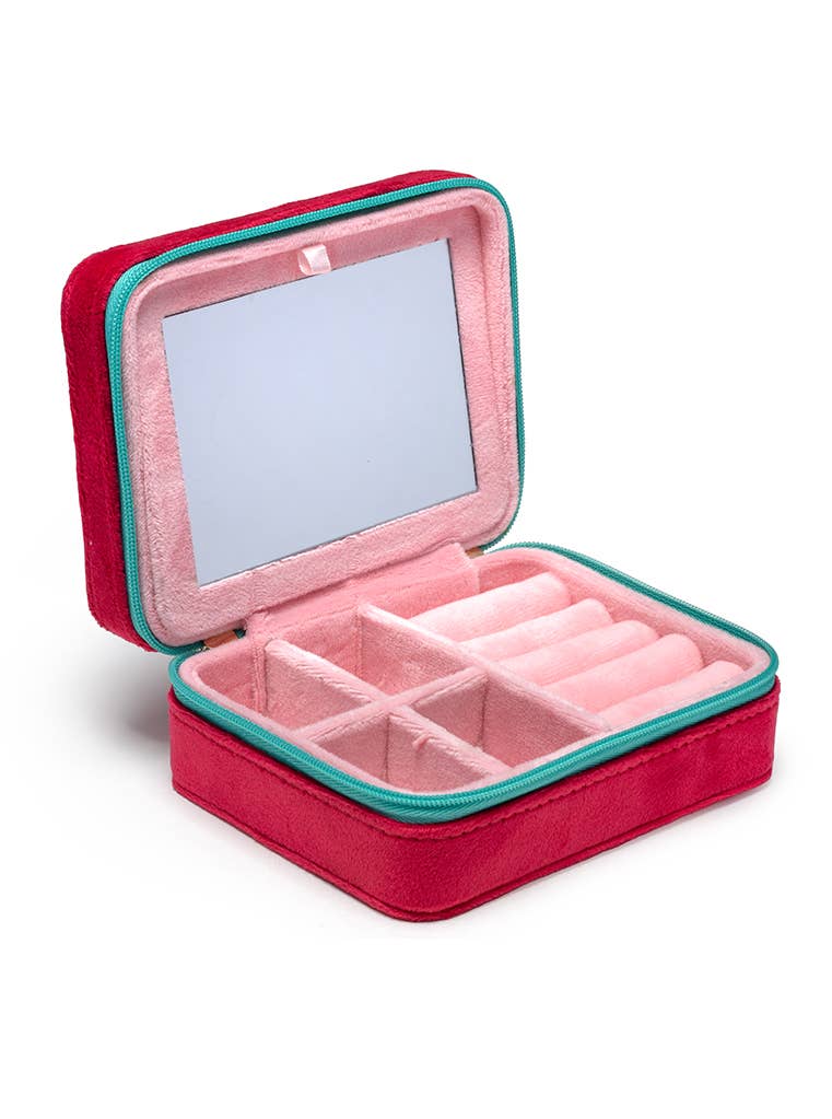 Velvet Jewelry Zip Case - Strawberry Season