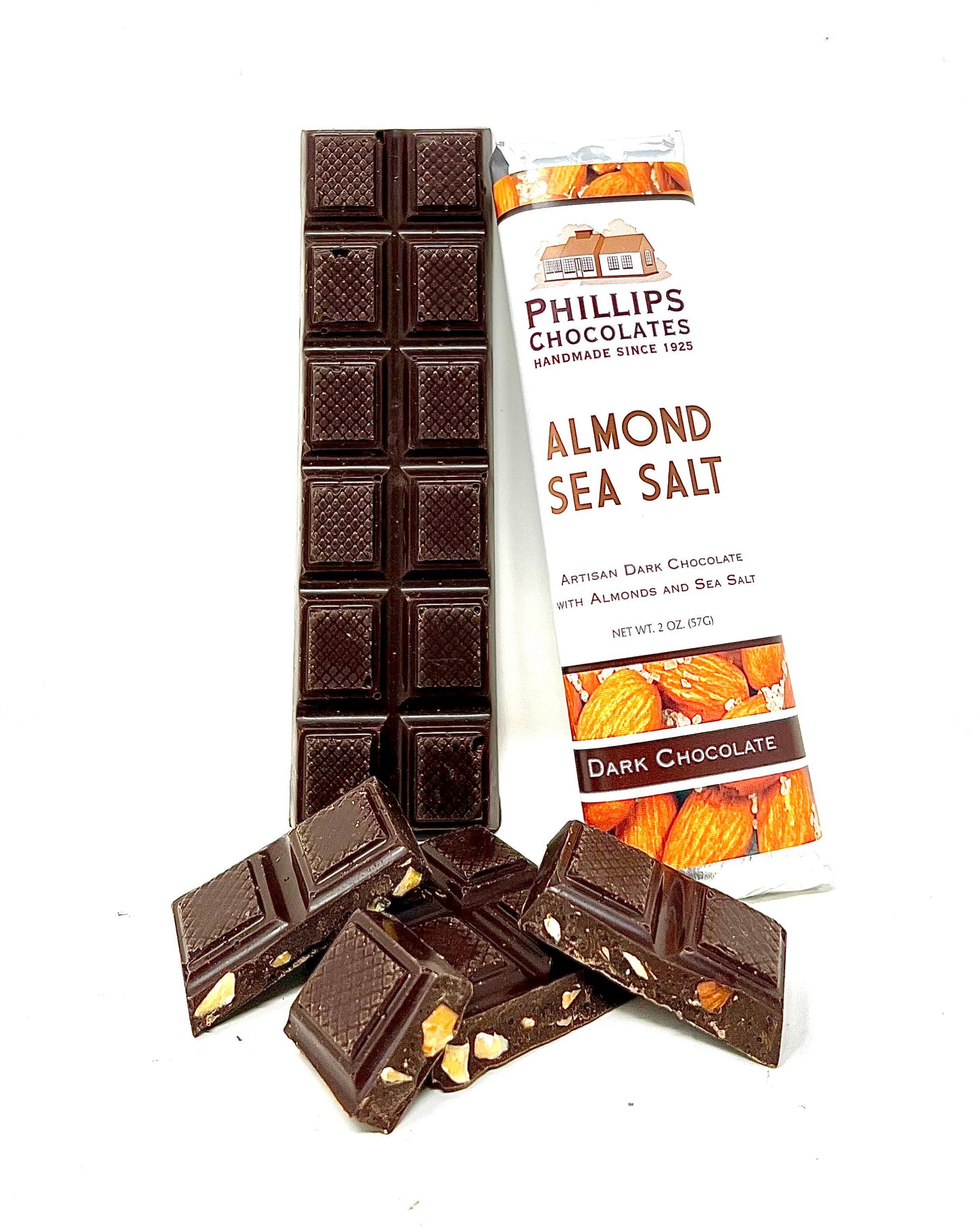 Phillips Chocolates - Almond Sea Salt Dark Chocolate Bar