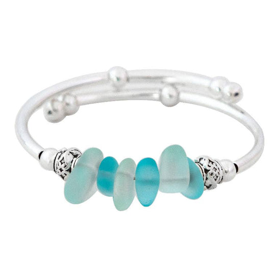 Blue Mix Nugget Sea Glass Bracelet