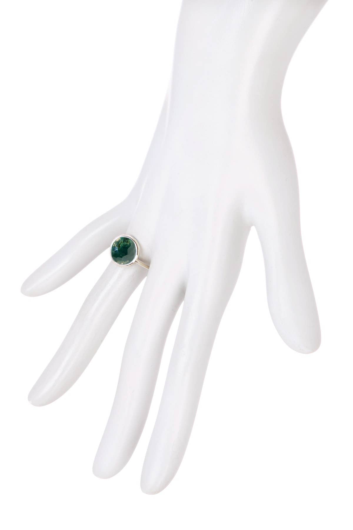 Zoey Simmons - Moss Agate Round Ring