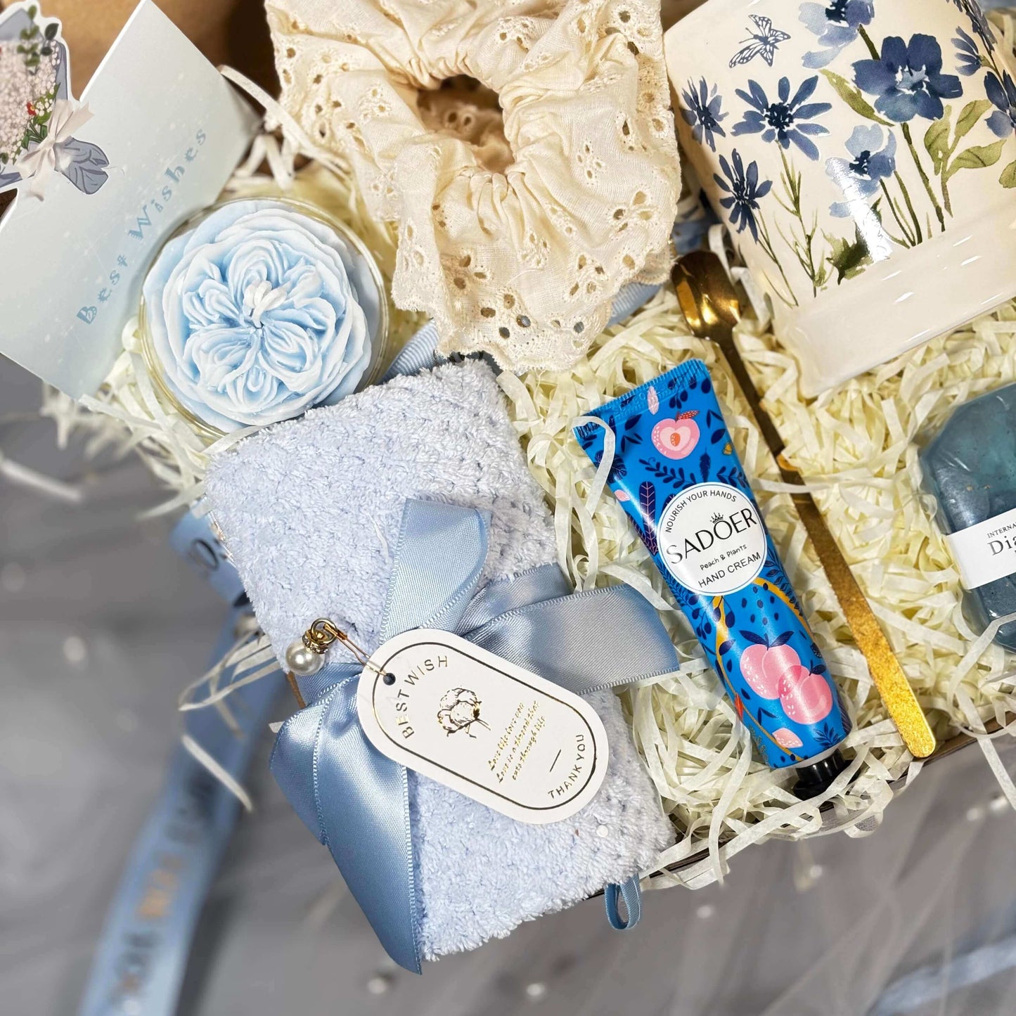 OH MY BOX - Blue Relaxation Gift Box | 8 Pcs Self Care Set for Women