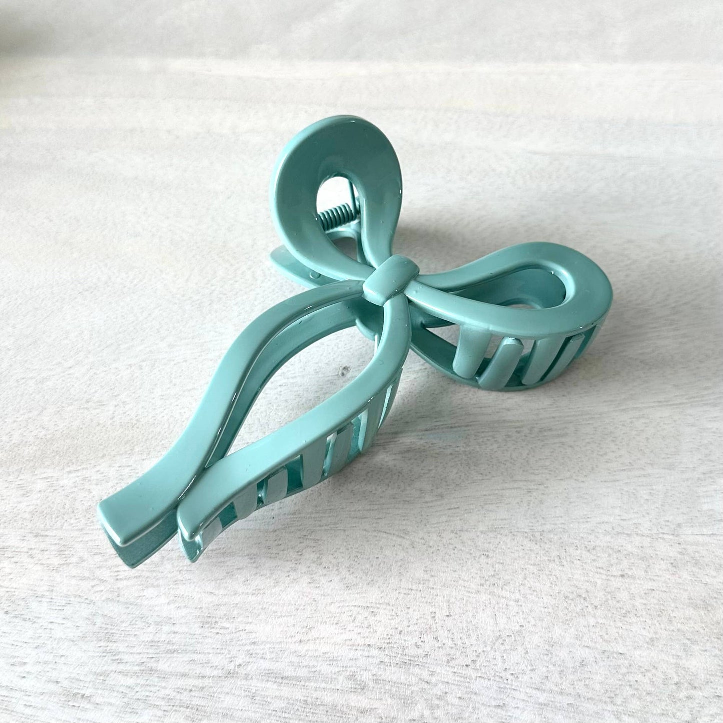 Bow Claw Coquette Hair Clip Accessory Blue Grey