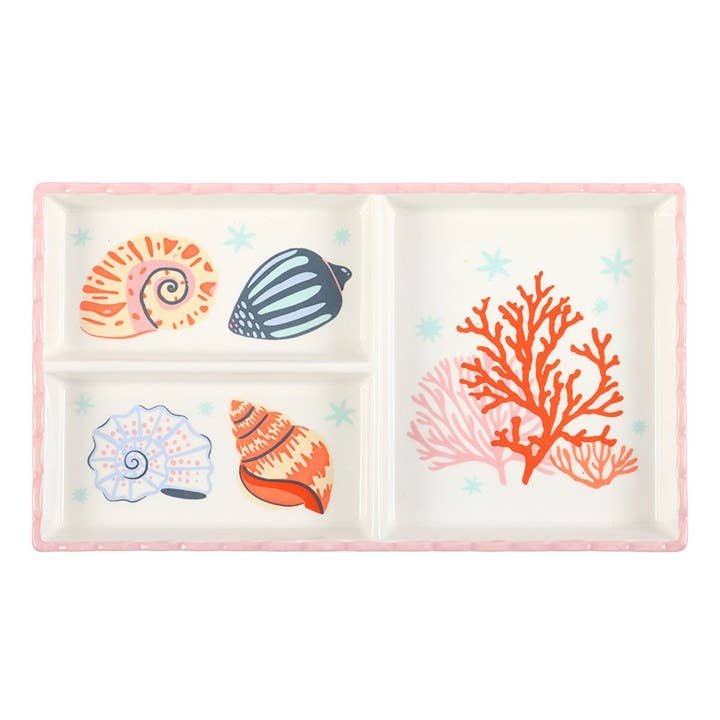 Pastel Shell and Coral Coastal Trinket Tray