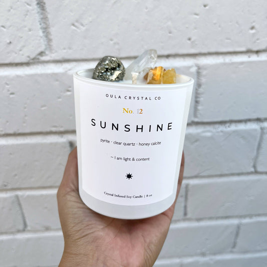 OULA CRYSTAL CO - Sunshine Crystal Candle: Sunshine | Sparkle Effect✨