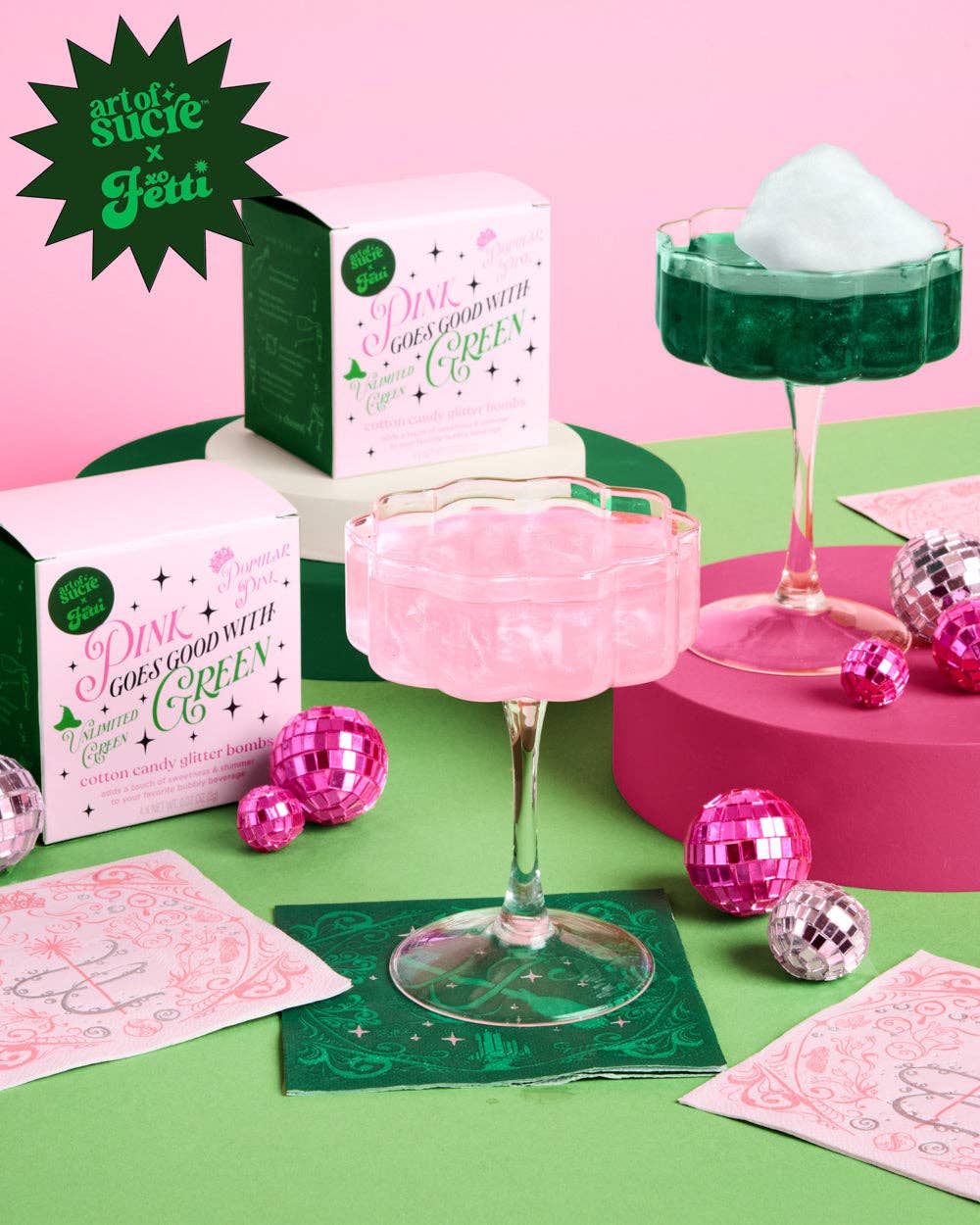 Good Witch Bad Witch Glitter Bombs - 4 cotton candy drink bombs witch