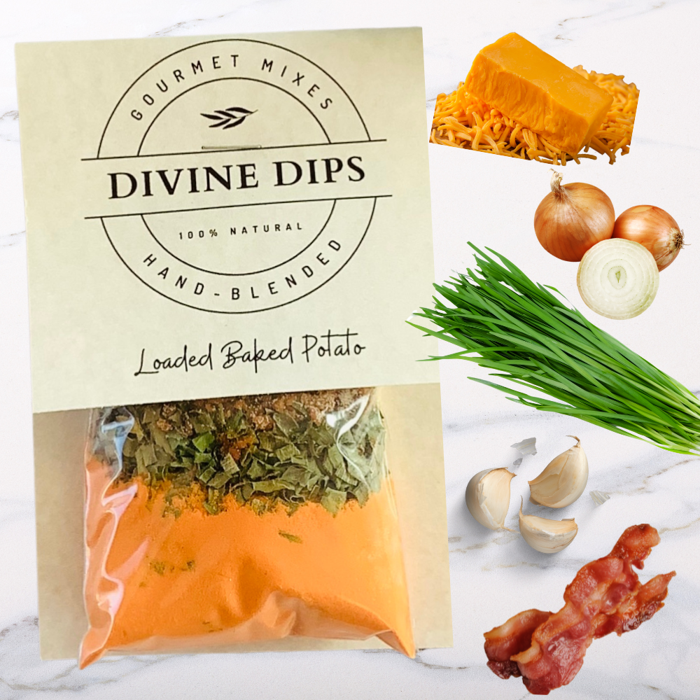 Divine Dips - Loaded Baked Potato Seasoning Dip Mix & Cheese ball