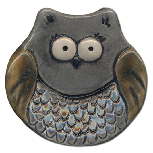 August Ceramics - Ceramic Owl Dish: Mini 3" Grey