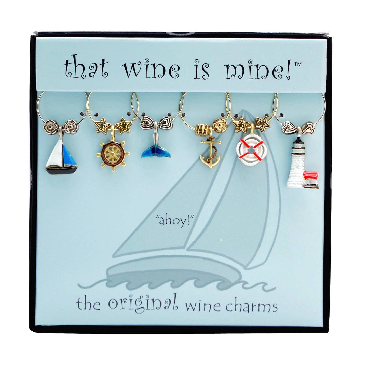 Supreme Housewares - 6-Piece Ahoy Painted Wine Charms