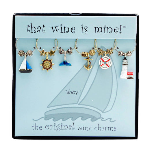 Supreme Housewares - 6-Piece Ahoy Painted Wine Charms