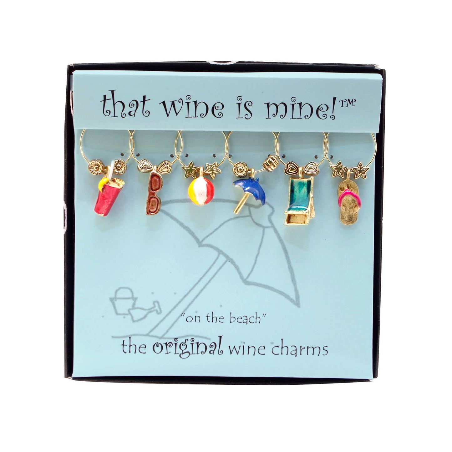 Supreme Housewares - 6-Piece On the Beach Painted Wine Charms