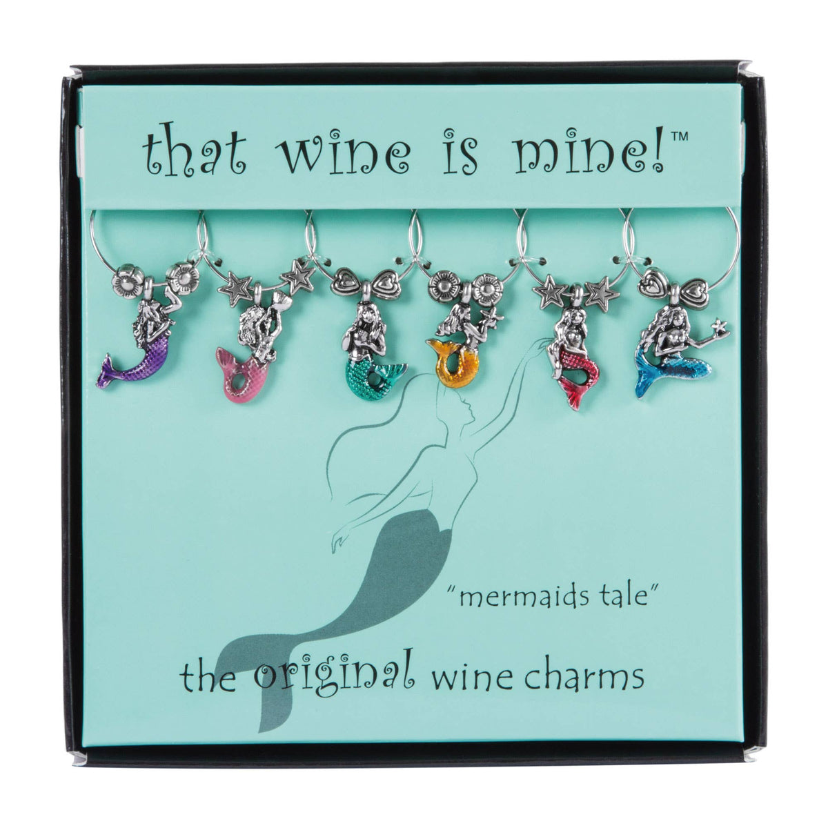 Supreme Housewares - 6-Piece Mermaid's Tale Painted Wine Charms