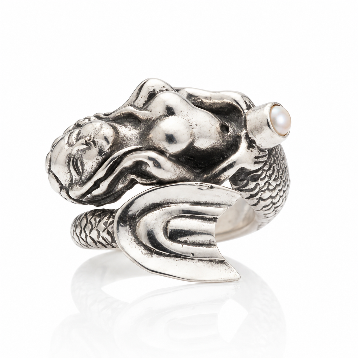 Mermaid Ring with Pearl
