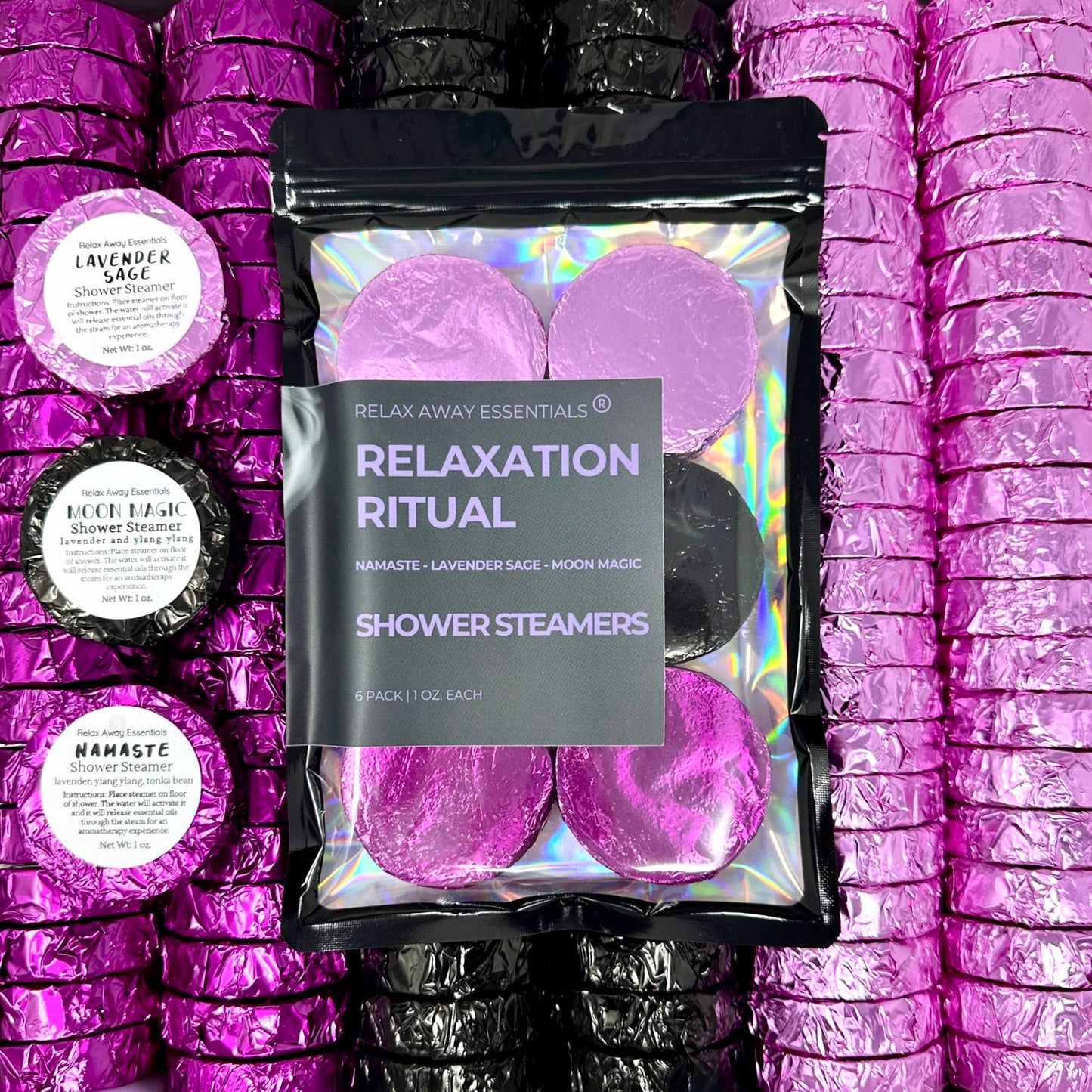 Relax Away Essentials - Relaxation - Shower Steamers 6 Pack - Made in USA - Lavender
