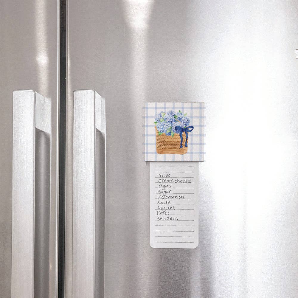 Rustic Marlin - Hydrangea Blue Flower In Basket Square Magnet