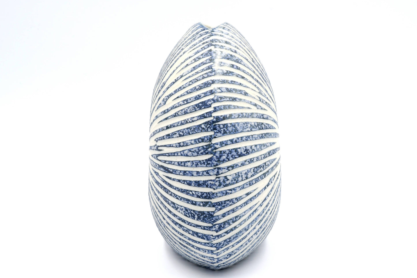 Art Floral Trading LLC - Round Diva Porcelain Bud Vase - White with Blue Strokes