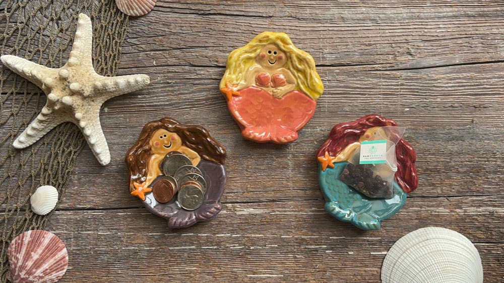 August Ceramics - Ceramic Mermaid Dish in assorted colors