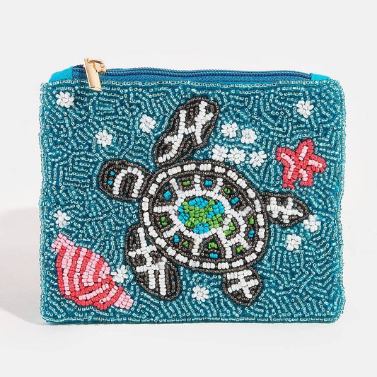 Beaded Sea Life Coin Purse