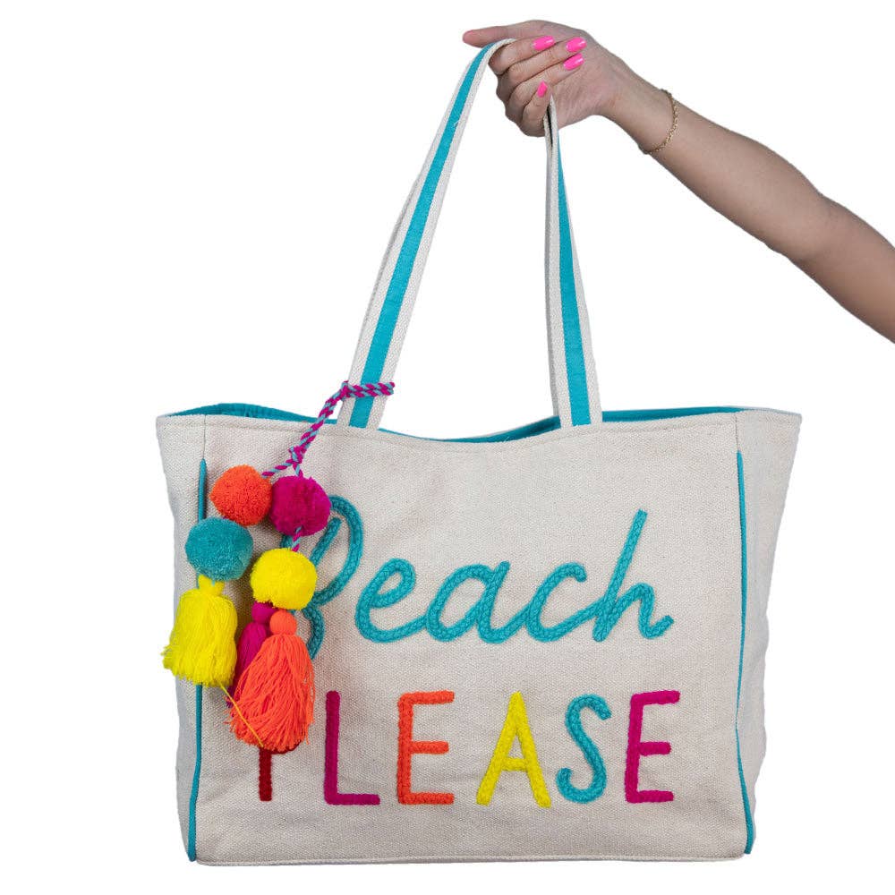 Katydid - "Beach PLEASE" Canvas Tote Bag
