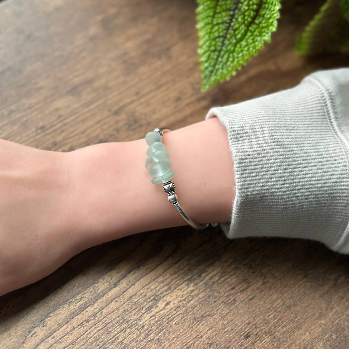 "Coke" Sea Glass Nuggets Bracelet