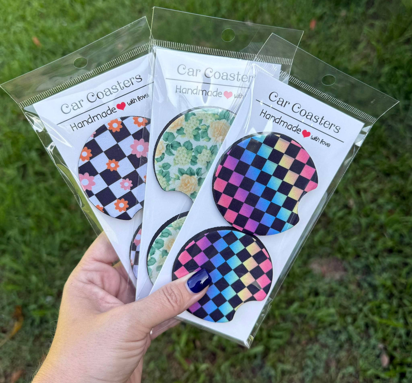 Wild Flowers Doodle Car Coaster Set