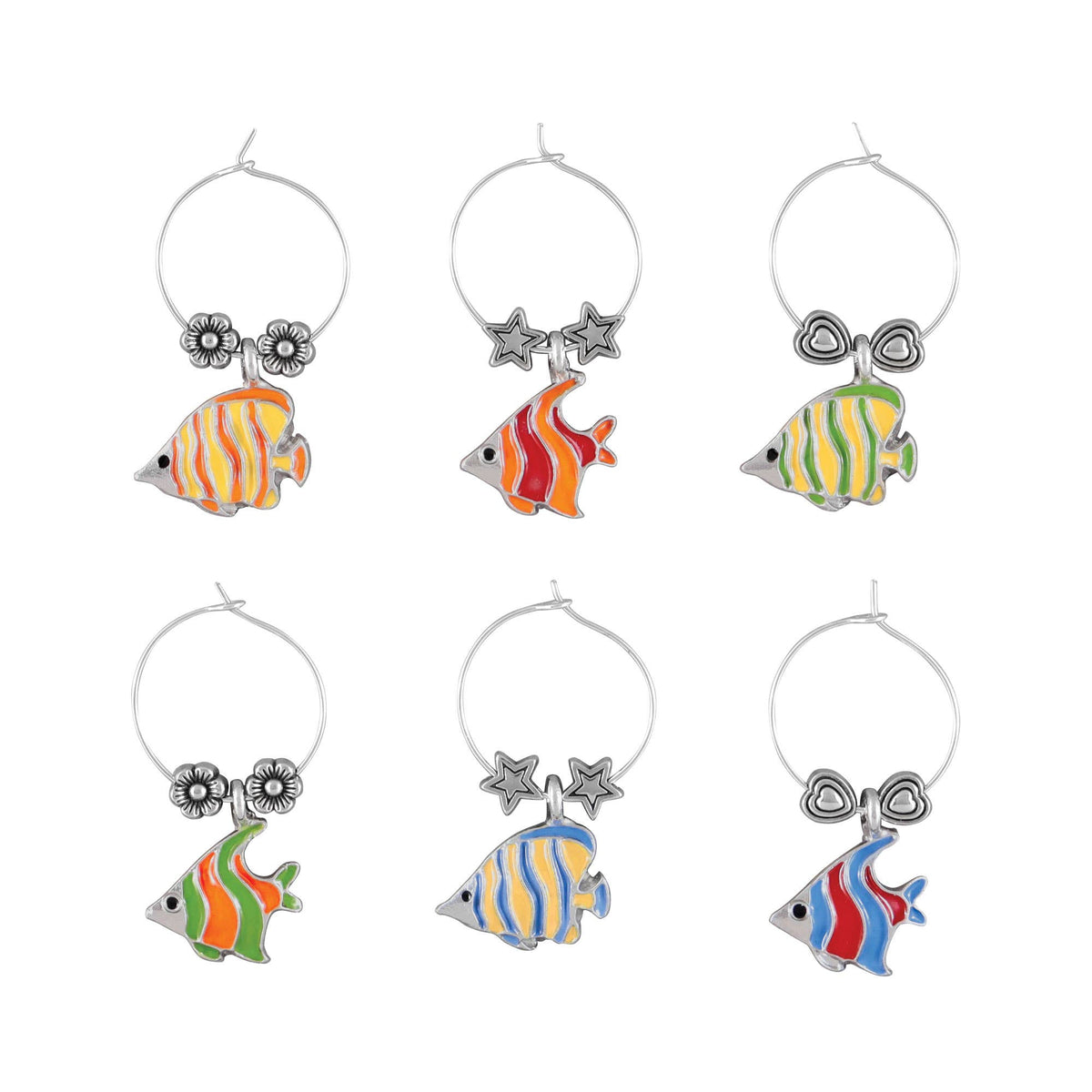 Supreme Housewares - 6-Piece Tropical Fish Wine Charms