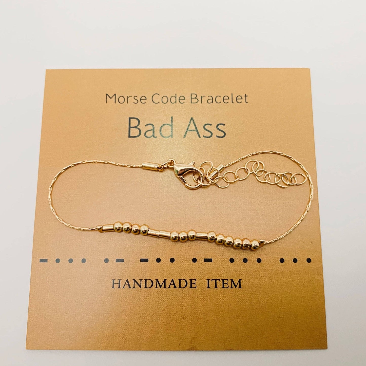 Mio Queena - Handmade Golden Morse Code Bracelet: BEST BITCHES