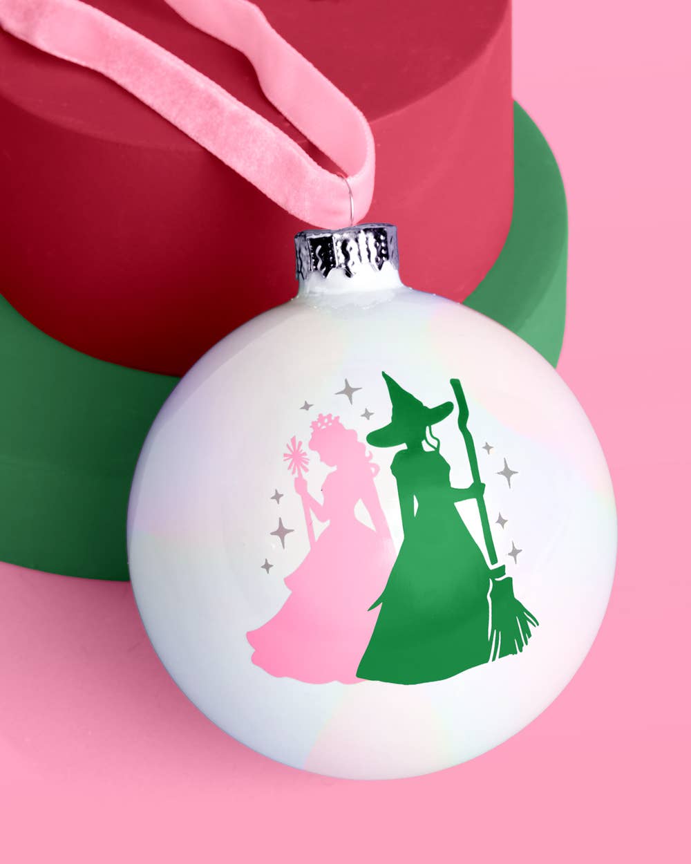 Good Witch Bad Witch Iridescent Christmas Ornament Xmas Holiday Decor