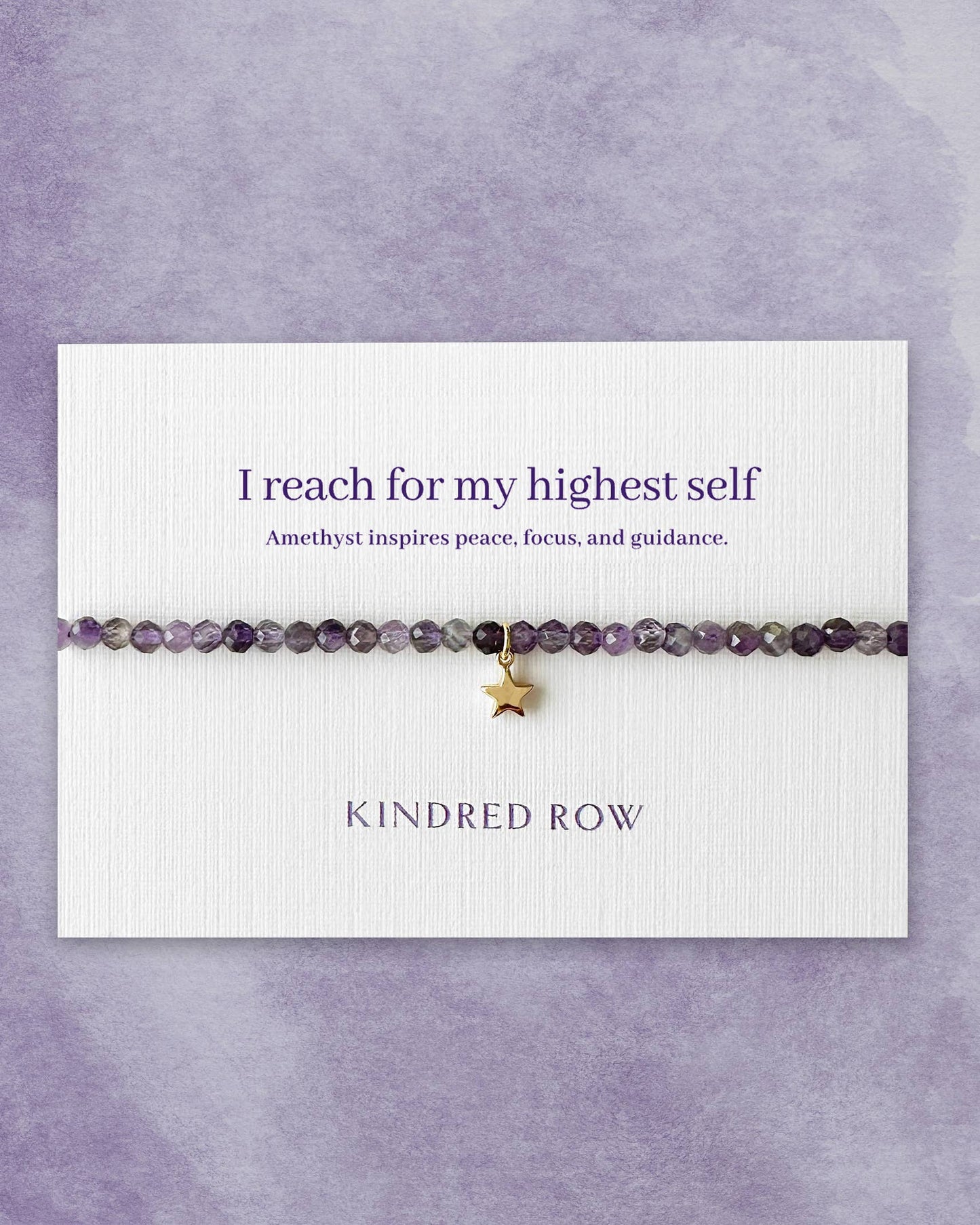Kindred Row - Amethyst Star Affirmation Charm Bracelet