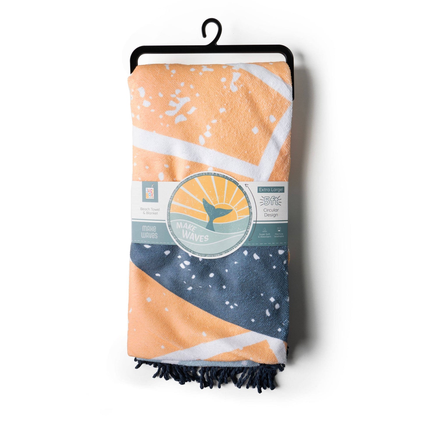 60" Round Beach Towels: Make Waves