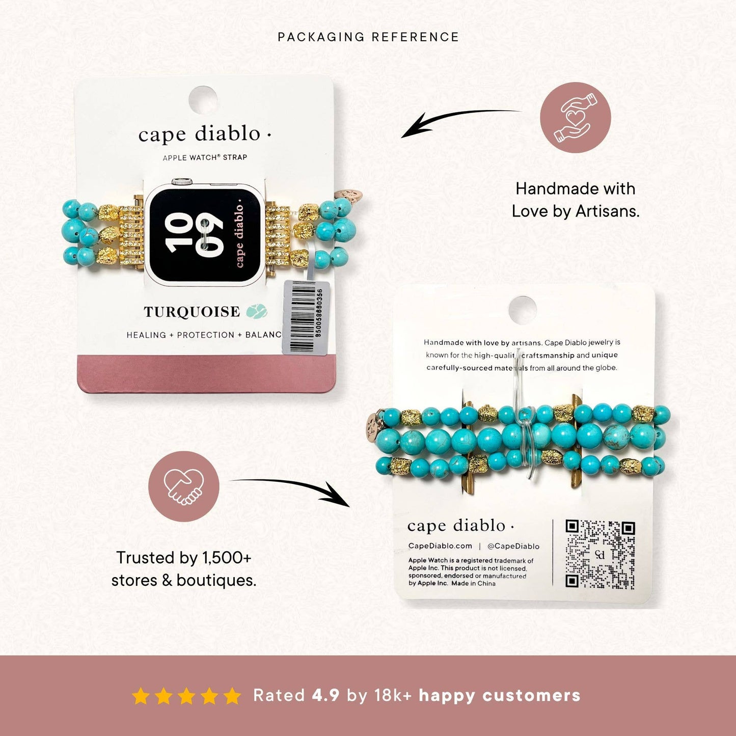 Cape Diablo - Amazonite Jasper Stretch Apple Watch Strap