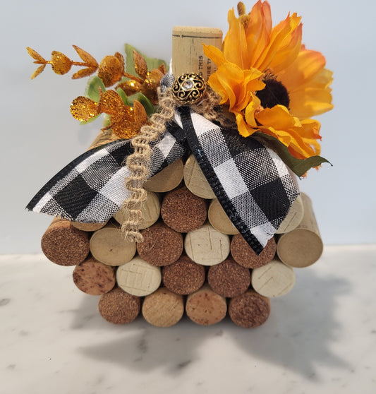 Cork Pumpkin! Sunflower gold charm