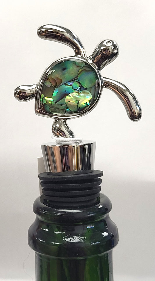 Dune Jewelry -Turtle Wine Stopper, Made with Abalone