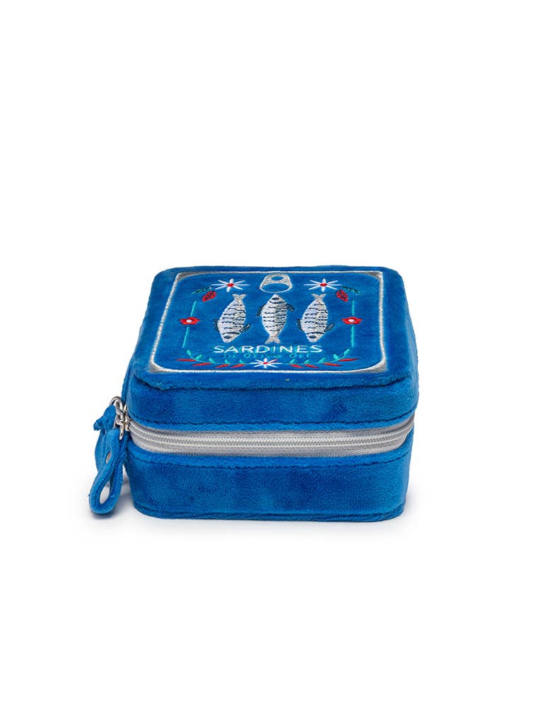Living Royal - Velvet Jewelry Zip Case / Organizer - Sardine Can - Blue