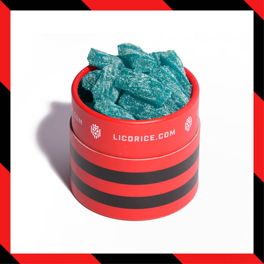 Licorice.com | Caramels.com | Taffy.com - Blue Raspberry Sour Licorice Twists - (8oz Tube)