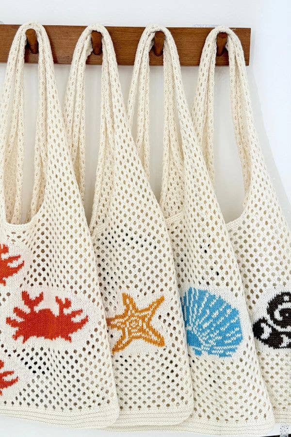 Ocean Theme Crochet Tote Bag