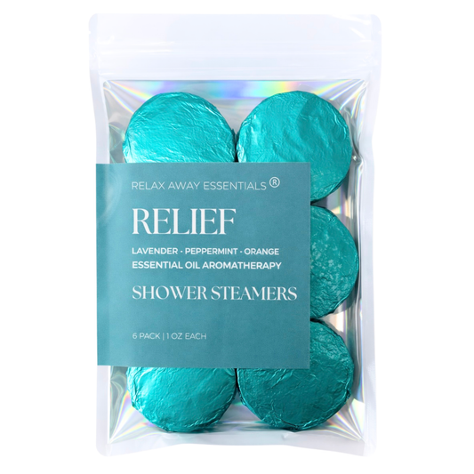 Relax Away Essentials - Relief Shower Steamers 6 Pack - Made in USA - Aromatherapy 
