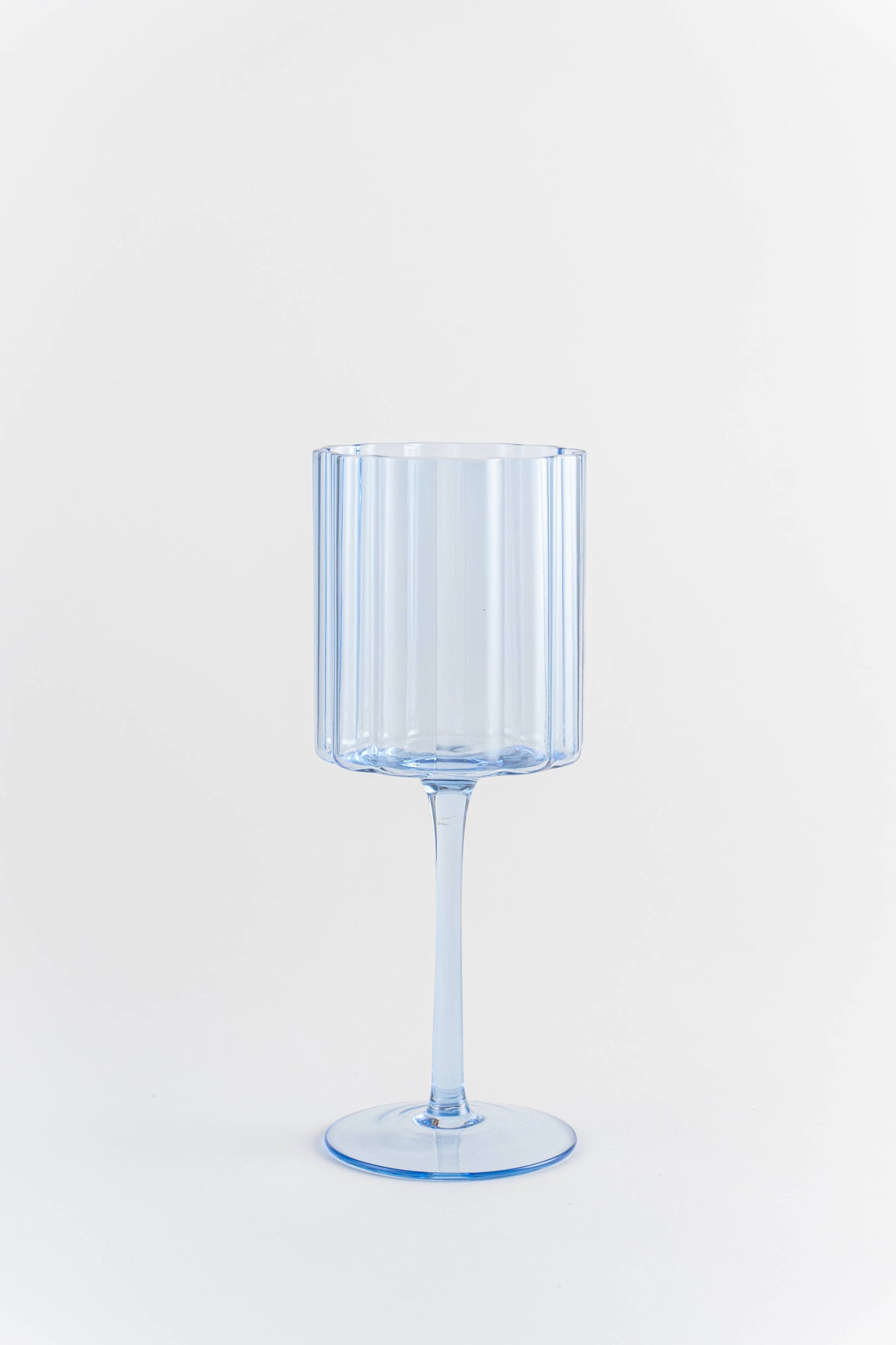 Jeanne Fitz - Scalloped Edge Glasses, wine, Blue