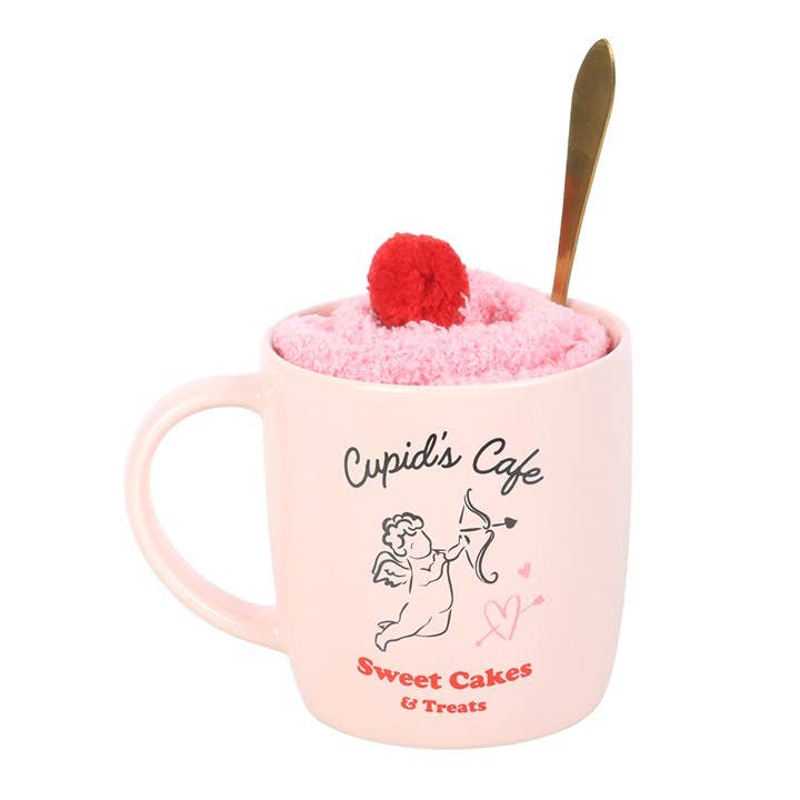 Something Different Wholesale - Cupid's Café Mug, Spoon and Socks Set