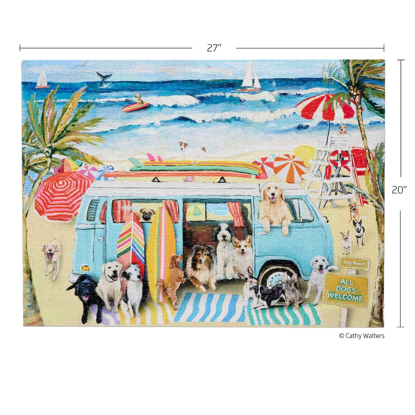 WerkShoppe - Doggie Surf School 1000 Piece Puzzle