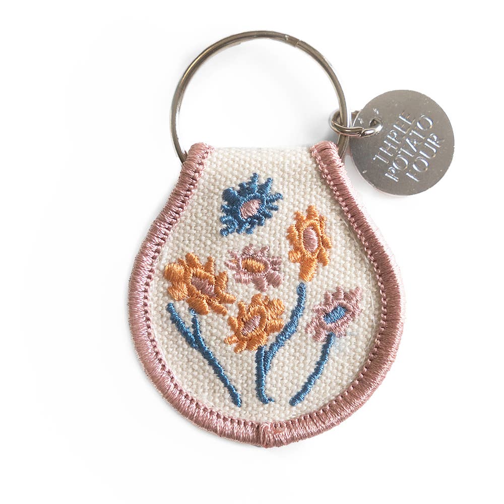 Three Potato Four - Patch Keychain - Pink Floral