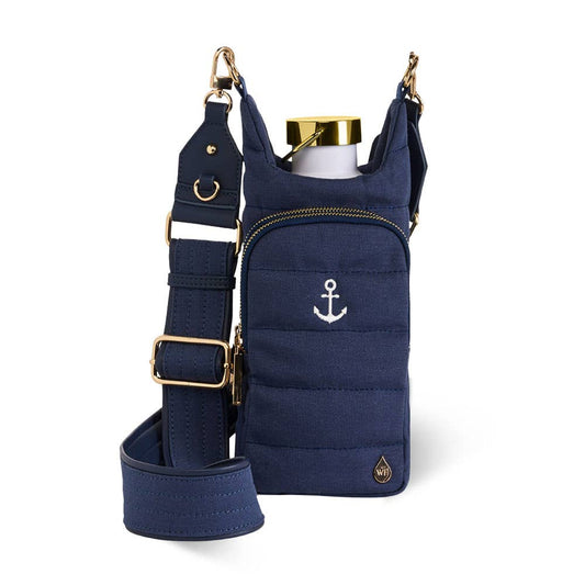 Original HydroBag - Navy Canvas HydroBag with Anchor Embroidery