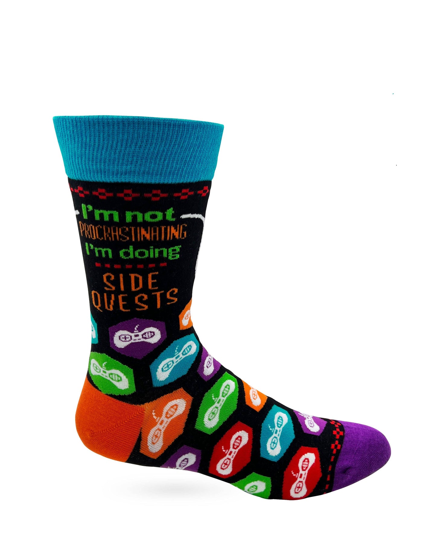 Fabdaz - I'm Not Procrastinating I'm Doing Side Quests Men's Novelty Crew Socks
