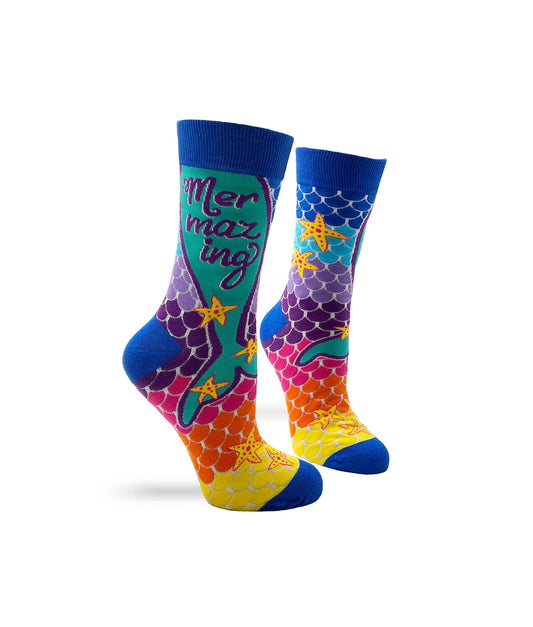 Fabdaz - Mermazing Women's Novelty Crew Socks